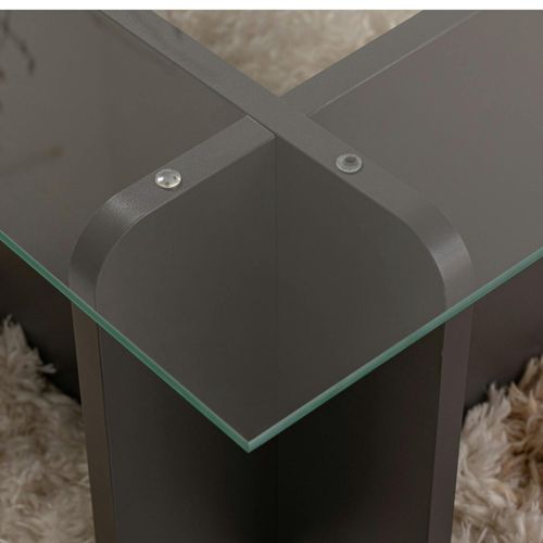 Table Basse Verre Déstructurée – Base Gris Anthracite Salta