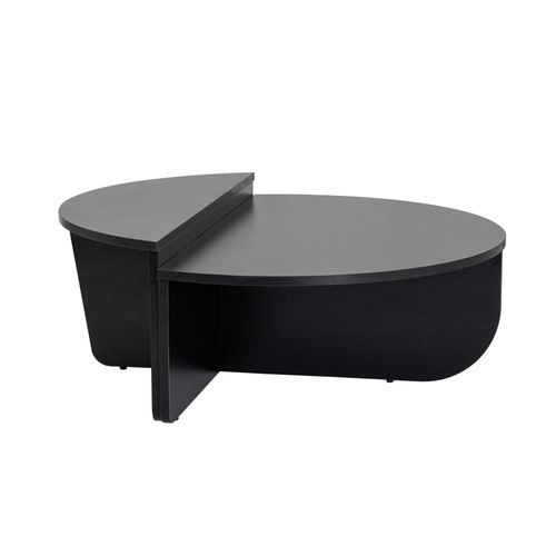 Table Basse Noire Moderne Effet Bois - 2 Hauteurs Marfa