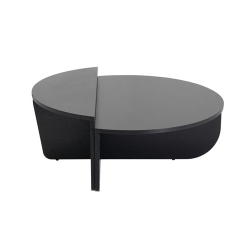 Table Basse Noire Moderne Effet Bois - 2 Hauteurs Marfa