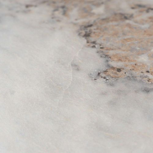 Table Basse Carrée Design Effet Marbre Blanc Marfa