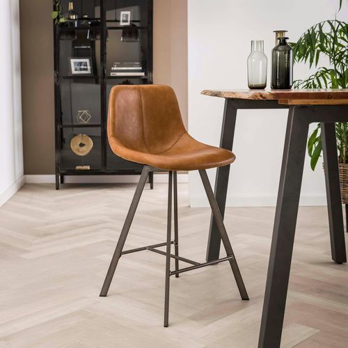 Chaise De Bar Camel Coutures Apparentes Pieds Étoile Helsinki