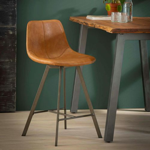 Chaise De Bar Camel Coutures Apparentes Pieds Étoile Helsinki