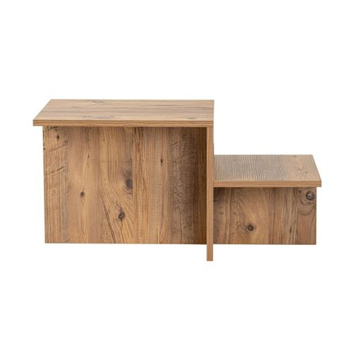 Table Basse Moderne Effet Bois Naturel - 2 Niveaux Marfa