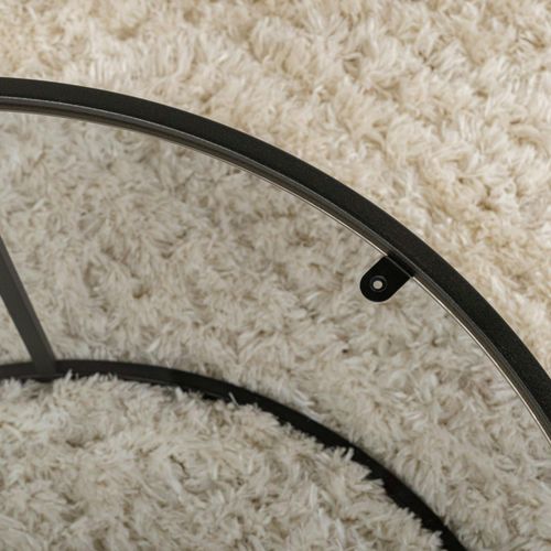 Table Basse Ronde En Verre – Cadre Noir ⌀80 Cm Tulum