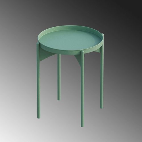 Petite Table Ronde Verte Design et Plateau Assorti Sfax