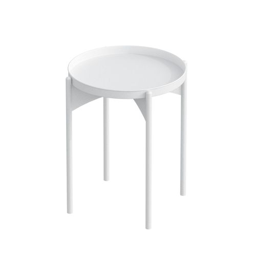 Petite Table Ronde Blanche Design et Plateau Assorti Sfax