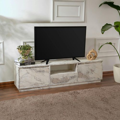 Meuble TV Avec Rangement - Effet Marbre Marfa