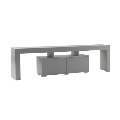 Banc TV Moderne Avec Rangement - Gris Effet Laque Marfa