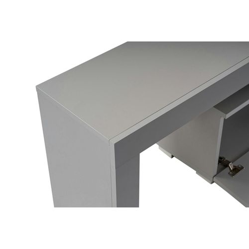 Banc TV Moderne Avec Rangement - Gris Effet Laque Marfa