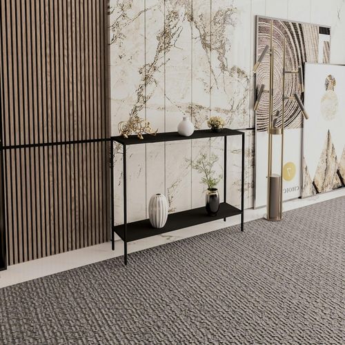 Console D'entrée Noire Minimaliste - 2 Plateaux Jena