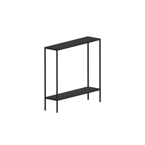 Console D'entrée Noire Minimaliste - 2 Plateaux Jena
