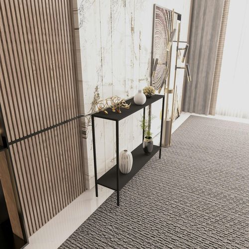 Console D'entrée Noire Minimaliste - 2 Plateaux Jena