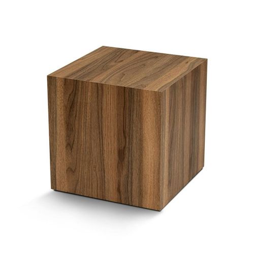 Bout De Canapé Cube Effet Bois De Noyer - Style Design Marfa