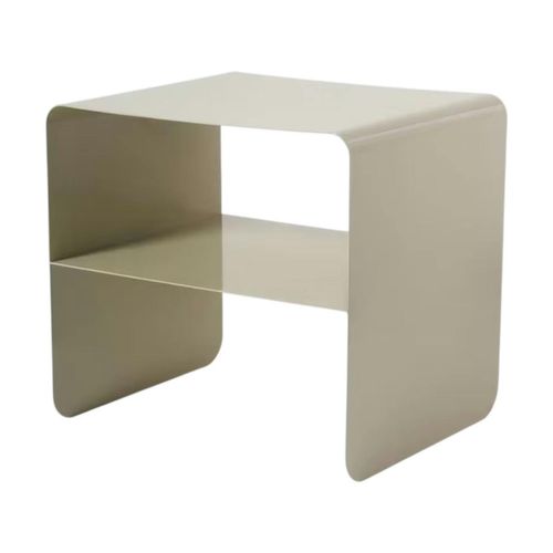 Chevet Design Métal Taupe – 2 Plateaux Sfax