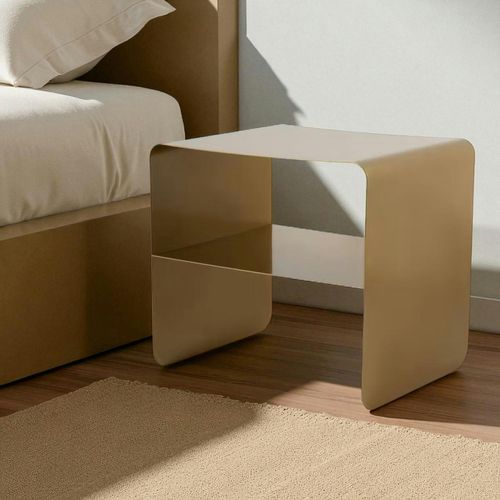 Chevet Design Métal Doré – 2 Plateaux Sfax