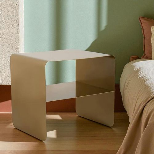 Chevet Design Métal Doré – 2 Plateaux Sfax