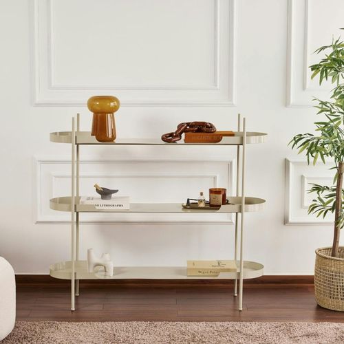 Étagère Métal Taupe 3 plateaux Bords Ronds – Esprit Loft Sfax