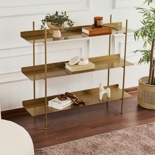Étagère En Métal Doré 3 plateaux Style Design Sfax