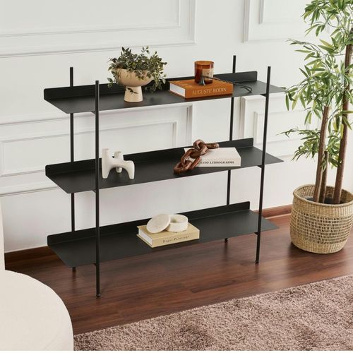 Étagère Métal Noir 3 niveaux H 106 cm – Esprit Loft Sfax