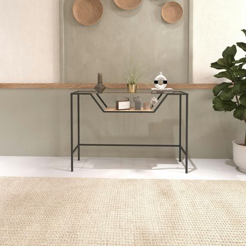 Console D'entrée Design - Métal Noir et Verre Tulum