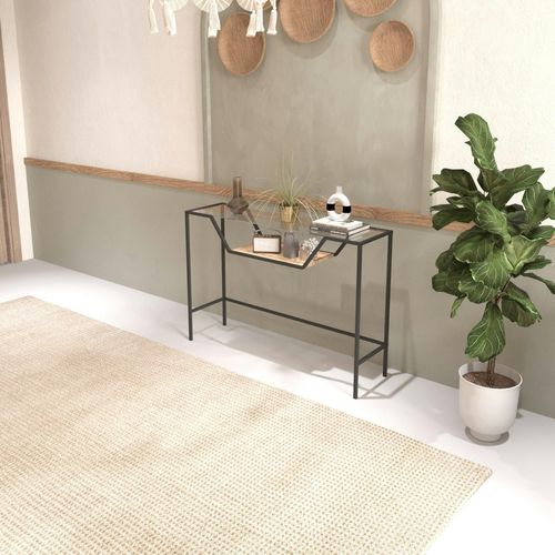 Console D'entrée Design - Métal Noir et Verre Tulum