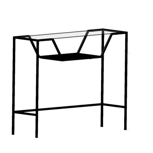 Console D'entrée Design - Métal Noir et Verre Tulum