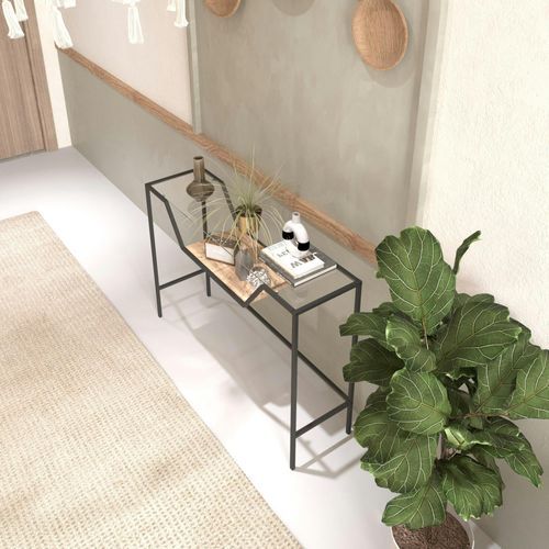 Console D'entrée Design - Métal Noir et Verre Tulum