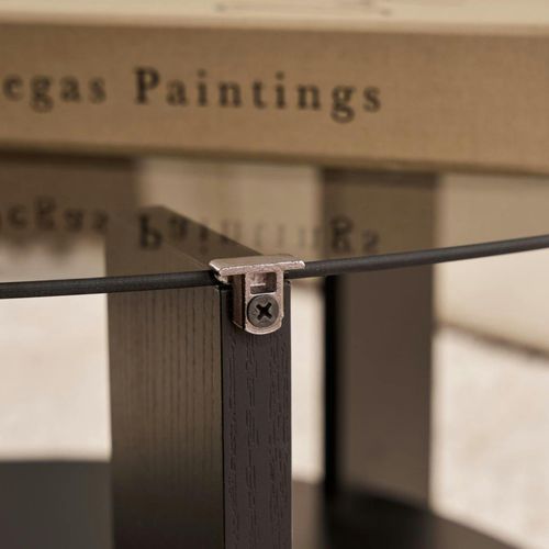 Table Basse Verre Fumé Double Plateau - Effet Bois Noir Salta