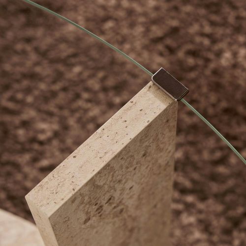 Table Basse Verre Double Plateau - Effet Travertin Salta