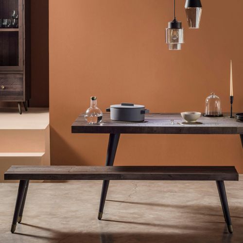 Banc De Table Bois Recyclé Piètement Noir 140 Cm Adélaïde