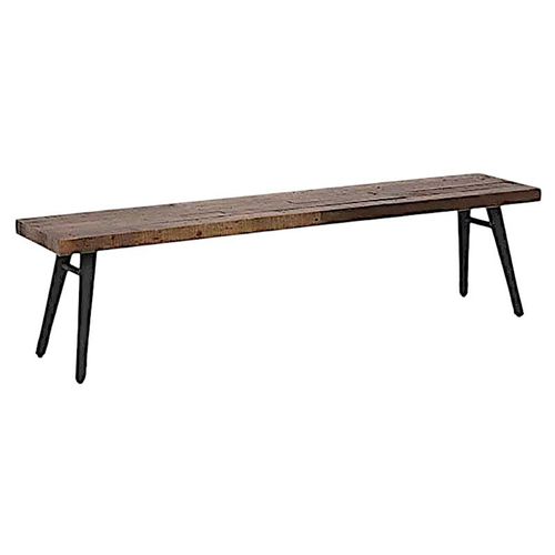 Banc De Table Bois Recyclé Piètement Effet Laiton Vieilli 180 Cm Adélaïde