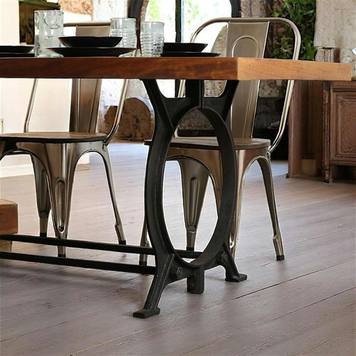 Table à Manger Industrielle Vintage Bois Recyclé 180 Cm Leeds