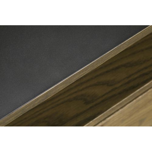 Meuble TV Contemporain Chêne Massif Encadrement Métal Noir Hudson