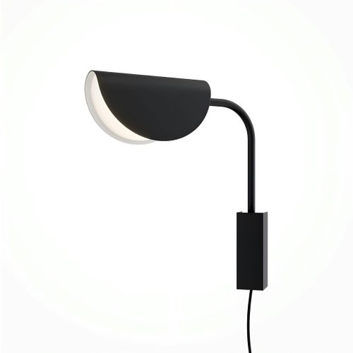 Applique Murale Chambre  – Abat‑jour Plié Noir Lenore