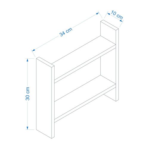 Etagère Cuisine à Poser Effet Pin - 2 Niveaux Marfa