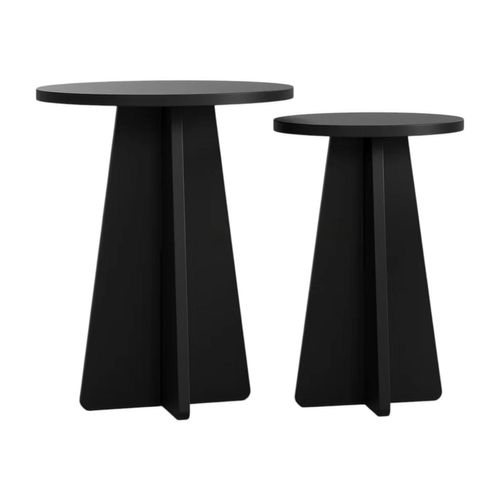 Bout De Canapé Noir Pieds Trapèze - 2 Pièces Marfa