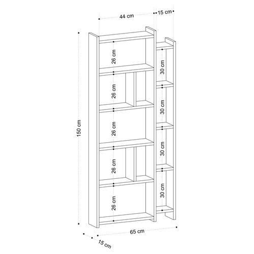 Etagère Colonne Effet Bois De Chêne - 2 Niveaux Marfa