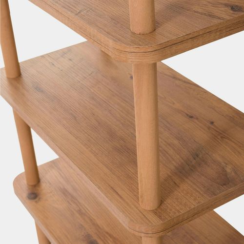 Bibliothèque Étagère Effet Pin - 6 Niveaux Marfa