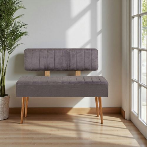 Banc D'entrée Avec Rangement - Tissu Anthracite Jena
