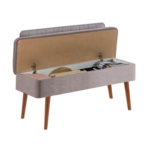 Banc D'entrée Avec Rangement - Tissu Gris Jena