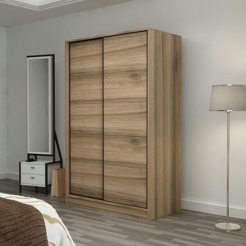 Armoire Penderie Portes Coulissantes, Effet Bois Byron