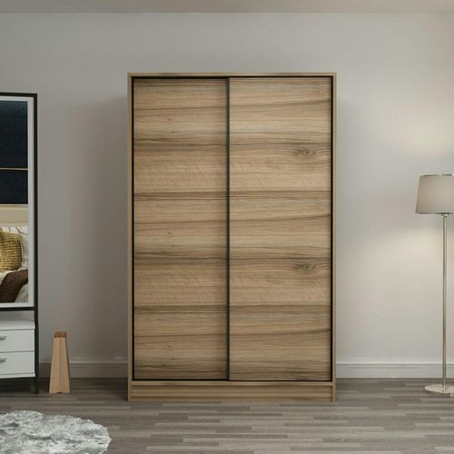 Armoire Penderie Portes Coulissantes, Effet Bois Byron