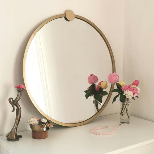 Miroir De Salle De Bains Doré Ø60 Cm - Style Moderne Cody