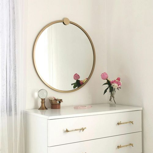 Miroir De Salle De Bains Doré Ø60 Cm - Style Moderne Cody