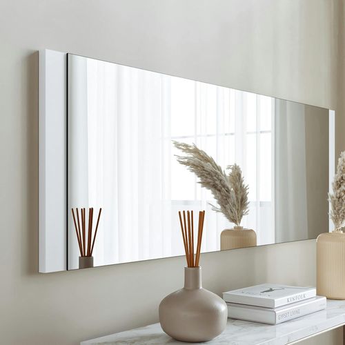 Miroir Rectangulaire Blanc à Suspendre Ou Poser 120 Cm Cody