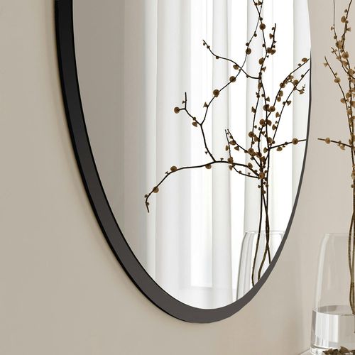 Miroir D'entrée Noir Ø60 Cm - Style Contemporain Cody