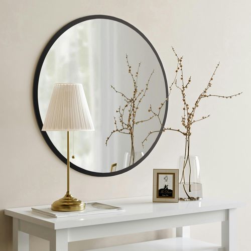 Miroir D'entrée Noir Ø60 Cm - Style Contemporain Cody