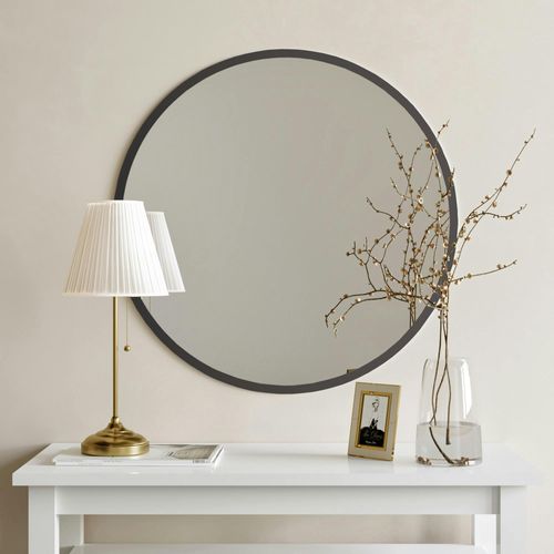 Miroir D'entrée Noir Ø60 Cm - Style Contemporain Cody
