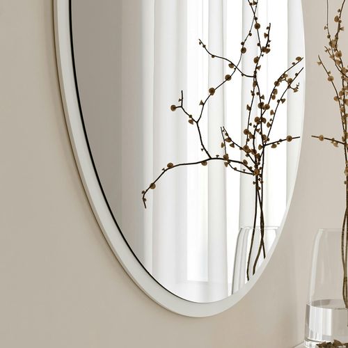 Miroir Rond Blanc Ø60 Cm - Entrée, Salon Cody