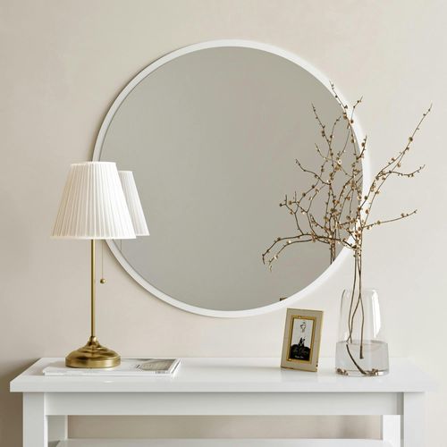 Miroir Rond Blanc Ø60 Cm - Entrée, Salon Cody